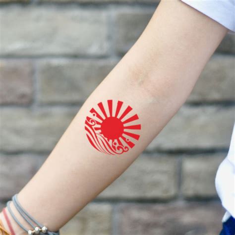 Japanese Rising Sun Temporary Tattoo Sticker set of 2 - Etsy