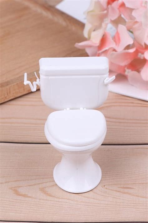 Dollhouse Furniture Vintage Bathroom Toilet Miniature Baby Pretend Toys ...