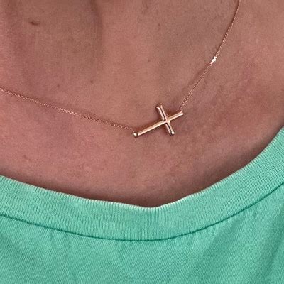 Gold Cross Necklace / 14k White Gold Small Cross Pendant / - Etsy