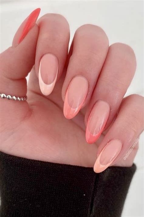 50+Cute Nail Designs | Pink tip nails, Peach nails, Short acrylic nails ...