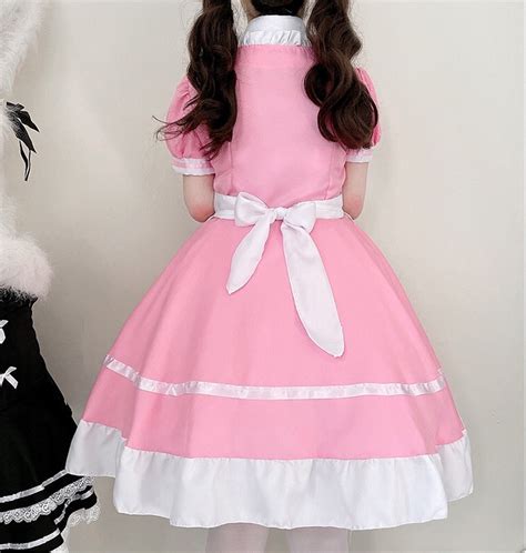 Sweet Pink Maid Outfit Lolita Adult Maid Uniform Cosplay | Etsy