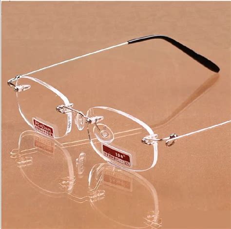 lightweight rimless reading glasses titanium alloy frame men women ...