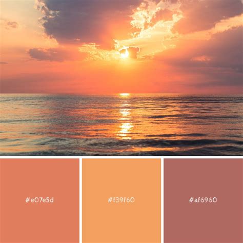 sunset color palette | Sunset color palette, Relaxing colors, Sunset colors