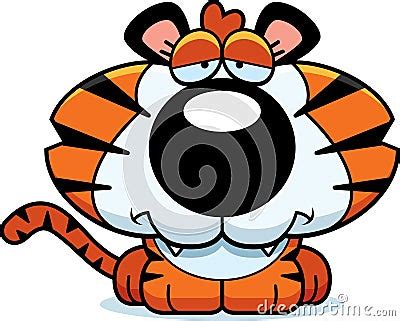 Cartoon Sad Tiger Cub Stock Vector - Image: 47476284