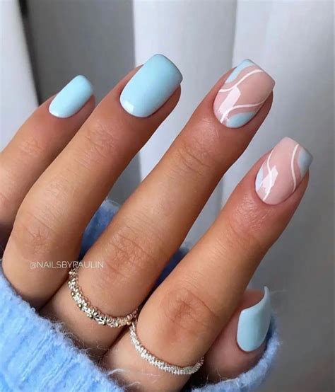 Pale Blue Nails | Gel nails, Blue nails, Stylish nails