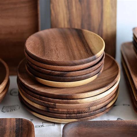 Skov™ - Round Wooden Plates | Serving tray wood, Wood plates, Wooden plates