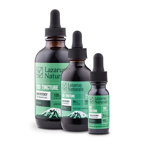 Lazarus Naturals 750 mg Classic High Potency Full Spectrum CBD Tincture - 15 mL Bottle - Vireo ...