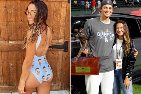 Corey Seager's fiancée models swimsuit with his face on it