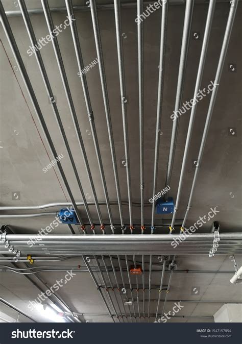 Electrical Metal Conduit Work Installation Electrical Stock Photo ...