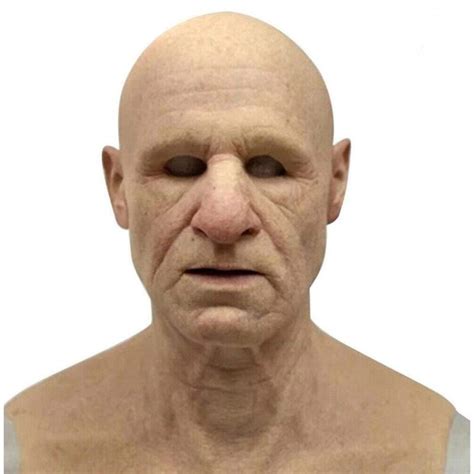 Buy DRGRG Realistic Man Halloween Fancy Old Man y Cosplay Full Head Latex Funny Realistic Latex ...