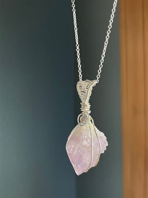 Spirit Quartz Necklace, Spirit Quartz Crystal, Rare Gemstone Necklace, Angel Aura Quartz ...