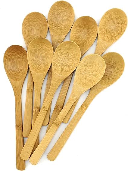 Amazon.com | BambooMN 8" Reusable Solid Bamboo Deluxe Dinner Spoon ...