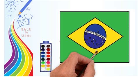 How to Draw Brazil Flag - Drawing the Brazil Flag | 2D Catoon Channel ...