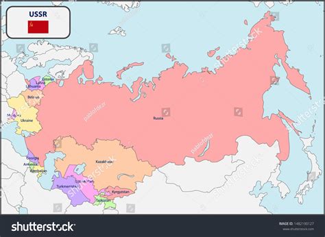 Political Map Ussr Names Stock Vector (Royalty Free) 1482190127 | Shutterstock