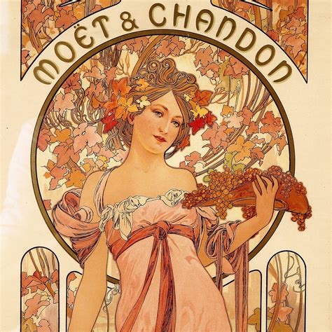 Alphonse Mucha. _ One of two matching posters for Moët & Chandon champagne, lithographs Alfons ...