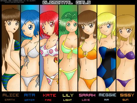 Elemental Girls :wallpaper: by izka197 on DeviantArt