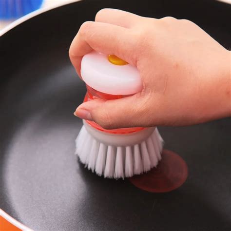 Pot Scrubber Btush Hydraulic Washing Convenient Plastic Kitchen Clean Brush Handle Durable ...