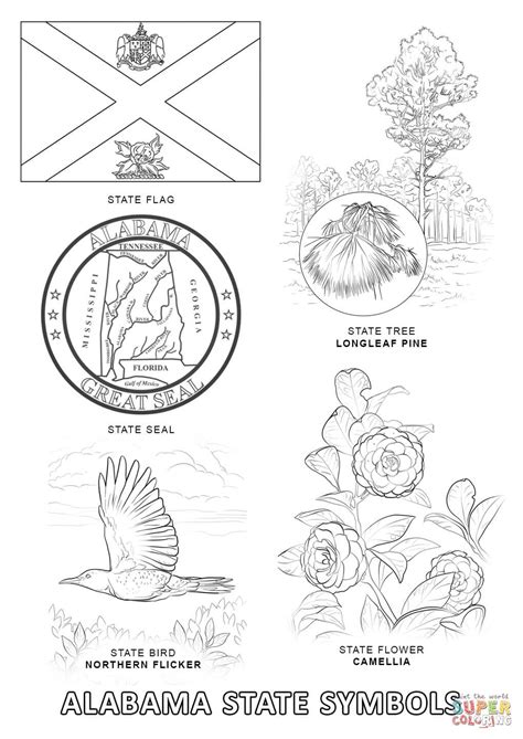 Alabama State Flower Coloring Page Coloring Pages