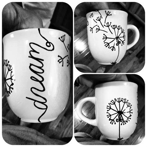Sharpie, goodwill mug, baked at 350 for 30 minutes :) Sharpie Mug Designs, Diy Mug Designs, Diy ...