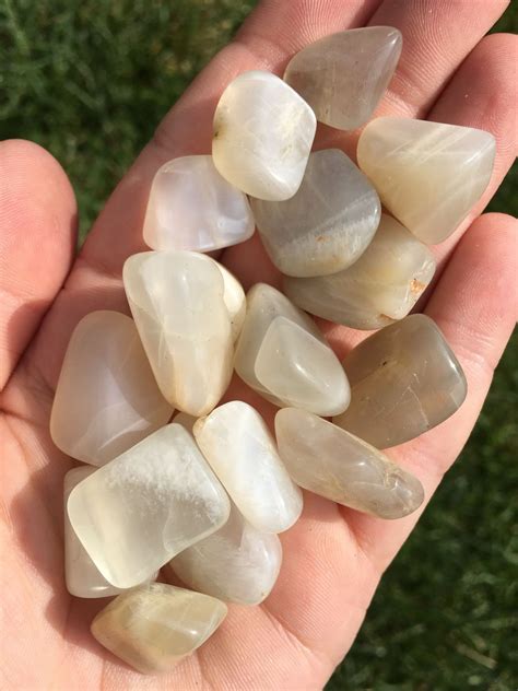 White Moonstone Crystal (Tumbled Stone) Listing is for (1) tumbled ...