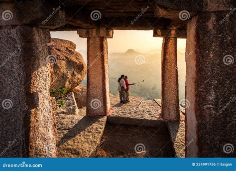 View of Matanga Hill during the Sunrise, Unesco World Heritage Town in Hampi, Karnataka, India ...