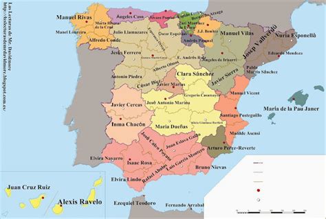 Las Lecturas de Mr. Davidmore: Mapa provincial literario de España