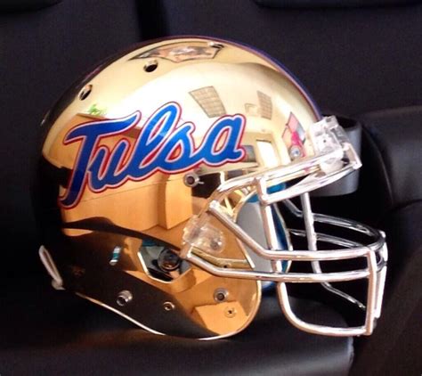 Tulsa is the latest team to unveil a chrome helmet, and it's gold. : CFB