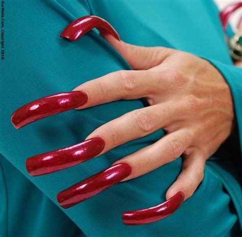 Red long nails | Long red nails, Long fingernails, Long nails
