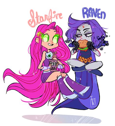 Raven Starfire Nomnoms by temporaryWizard on DeviantArt