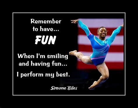 Simone Biles Inspirational Gymnastics Quote Poster #5 Champion Gymnast Wall Art Gift "Remember ...