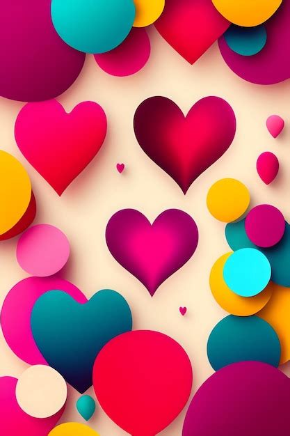 Premium Photo | Valentines love shape 3d realistic background wallpaper