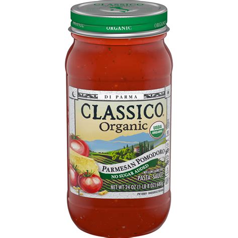 Classico Organic Parmesan Pomodoro Pasta Sauce No Sugar Added, 24 oz Jar - Walmart.com - Walmart.com