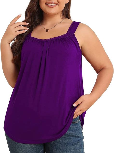 Onegirl Women Tank Tops Loose Fit Purple Print Blouses for Women Dressy ...