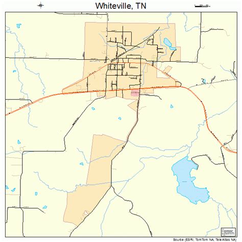 Whiteville Tennessee Street Map 4780540