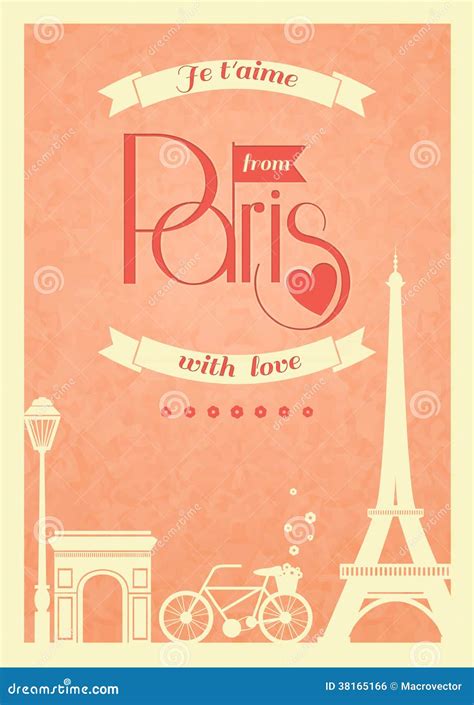 Paris Vintage Card.Eiffel Tower,Watercolor Rose Cartoon Vector | CartoonDealer.com #52554999