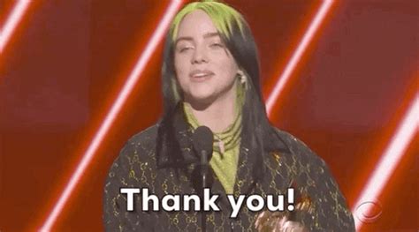 Billie Eilish Thank You GIF by Recording Academy / GRAMMYs - Find & Share on GIPHY