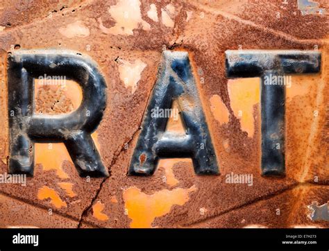 The word rat on rusty background Stock Photo - Alamy