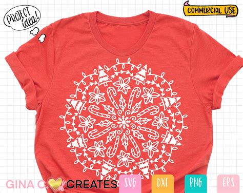 Christmas Mandala SVG Cut File - Etsy