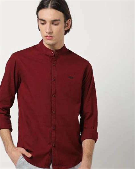 Buy Men Slim Fit Shirt with Band Collar Online at Best Prices in India - JioMart.