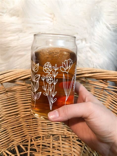 Beer can Glass/ Beer Can Custom Coffee Glass/ Floral Beer Can | Etsy in 2021 | Custom coffee ...