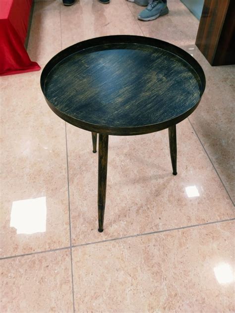 Teak Wood Round Wooden Coffee Table, Without Storage at best price in Moradabad