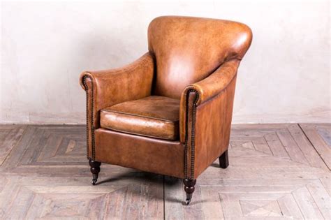 VINTAGE STYLE TAN LEATHER ARMCHAIR | Peppermill Interiors | Tan leather ...