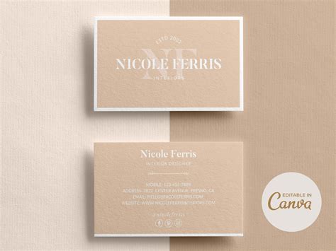 Business Card Canva Template Business Cards Business Card - Etsy