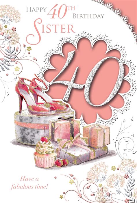 Happy 40th Birthday Sister Fabulous Design Celebrity Style Card – Evercarts