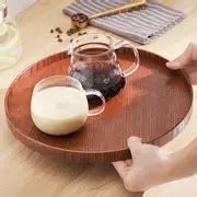 Wooden Serving Tray Round Wood Plate Platter Coffee Tea - Temu