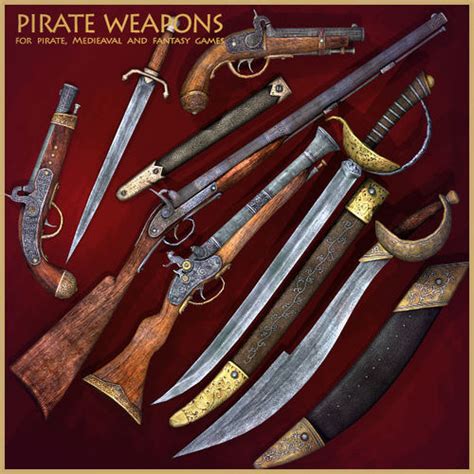 3D model Pirate Weapons Collectuion VR / AR / low-poly rigged animated | CGTrader