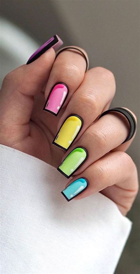 25 Fabulous Pop Art Nail Ideas You Should Try : Skittle Pop Art Square ...