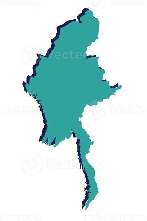 Myanmar map 3d 26266764 PNG