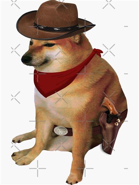 "Cheems Doge Cowboy" Sticker for Sale by DonatasSab | Redbubble