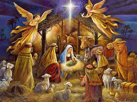 Christmas Wallpaper Nativity Scene | Wallpapers9